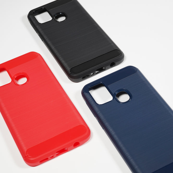 BMAX Carbon soft case hoesje voor Samsung Galaxy A21s - Blue/Blauw (3)