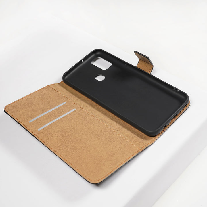 BMAX Leren flip case hoesje voor Samsung Galaxy M21- Black/Zwart (1)