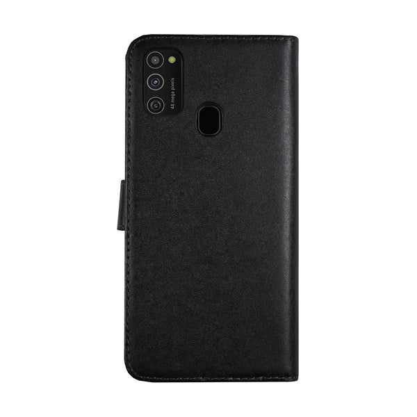 BMAX Leren flip case hoesje voor Samsung Galaxy M21- Black/Zwart
