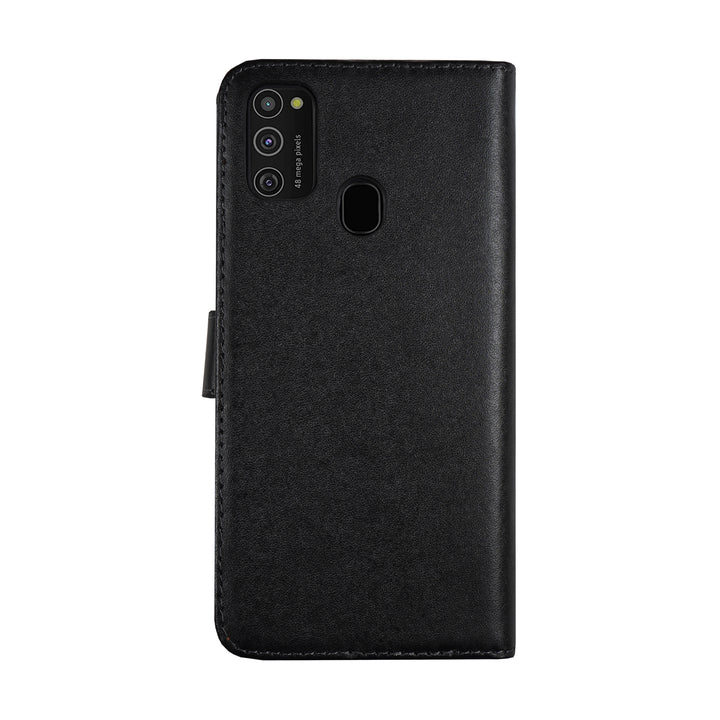 BMAX Leren flip case hoesje voor Samsung Galaxy M21- Black/Zwart
