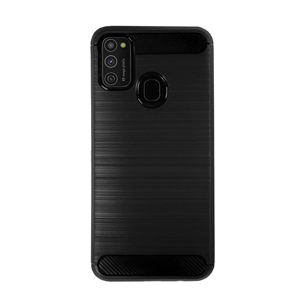 BMAX Carbon soft case hoesje voor Samsung Galaxy M21 - Black/Zwart