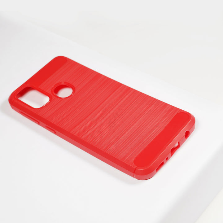 BMAX Carbon soft case hoesje voor Samsung Galaxy M21 - Red/Rood (1)
