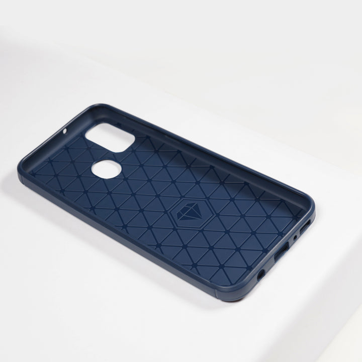 BMAX Carbon soft case hoesje voor Samsung Galaxy M21- Blue/Blauw (2)