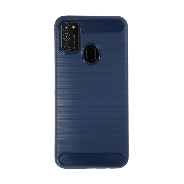 BMAX Carbon soft case hoesje voor Samsung Galaxy M21- Blue/Blauw