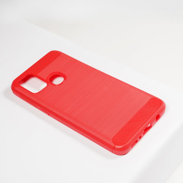 BMAX Carbon soft case hoesje voor Samsung Galaxy M31 - Red/Rood (1)