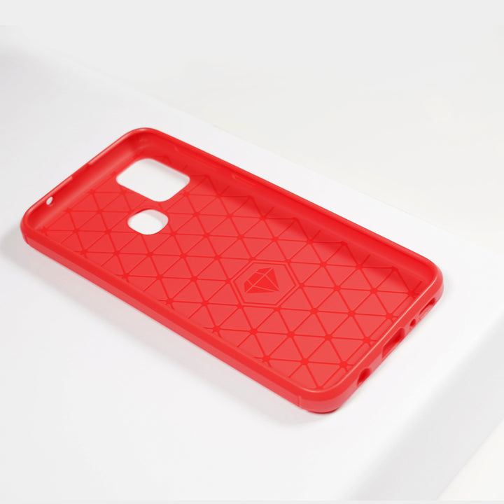 BMAX Carbon soft case hoesje voor Samsung Galaxy M31 - Red/Rood (2)