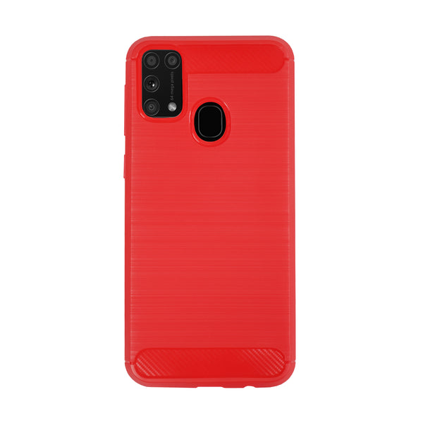 BMAX Carbon soft case hoesje voor Samsung Galaxy M31 - Red/Rood
