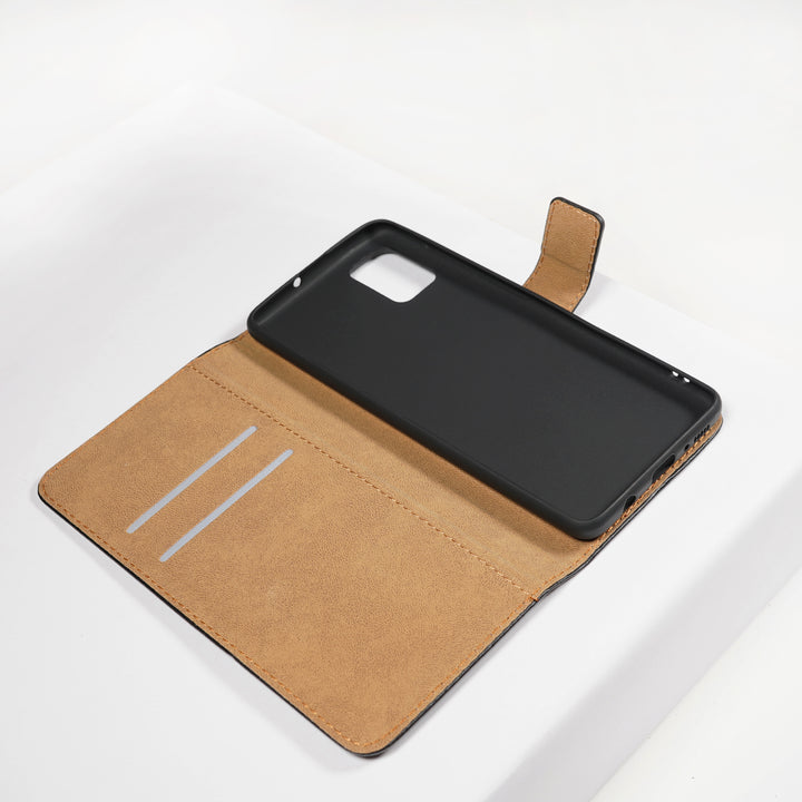 BMAX Leren flip case hoesje voor Samsung Galaxy A51 - Black/Zwart (1)