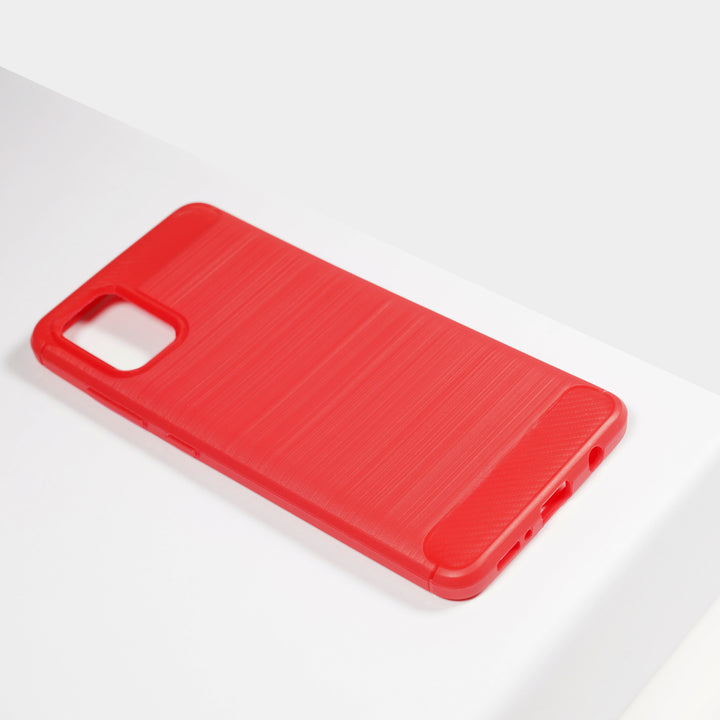 BMAX Carbon soft case hoesje voor Samsung Galaxy A51 - Red/Rood (1)
