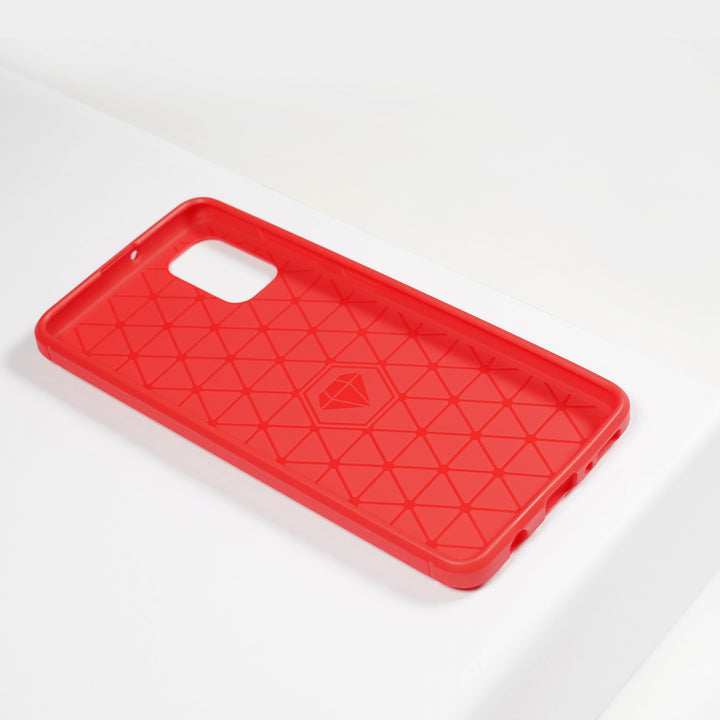 BMAX Carbon soft case hoesje voor Samsung Galaxy A51 - Red/Rood (2)