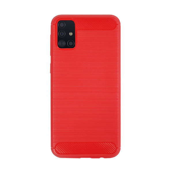 BMAX Carbon soft case hoesje voor Samsung Galaxy A51 - Red/Rood