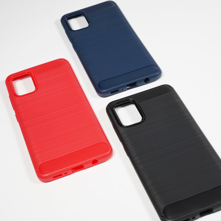 BMAX Carbon soft case hoesje voor Samsung Galaxy A51 - Red/Rood (3)