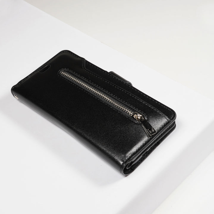 BMAX Zipper + 10 Card Slots Wallet Leather Case iPhone 11 Pro - Black/Zwart (3)