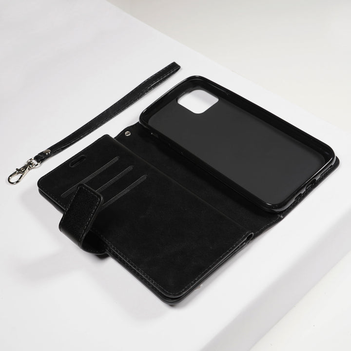 BMAX Zipper + 10 Card Slots Wallet Leather Case iPhone 11 Pro - Black/Zwart (1)