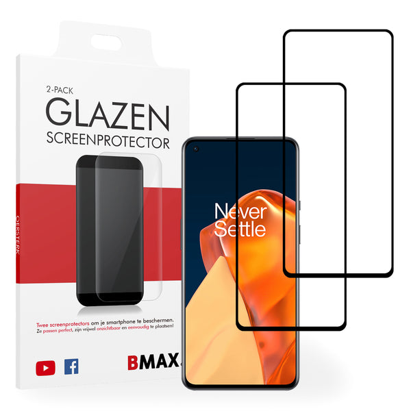 2-pack BMAX Oneplus 9 Screenprotector - Gehard glas - Full Cover