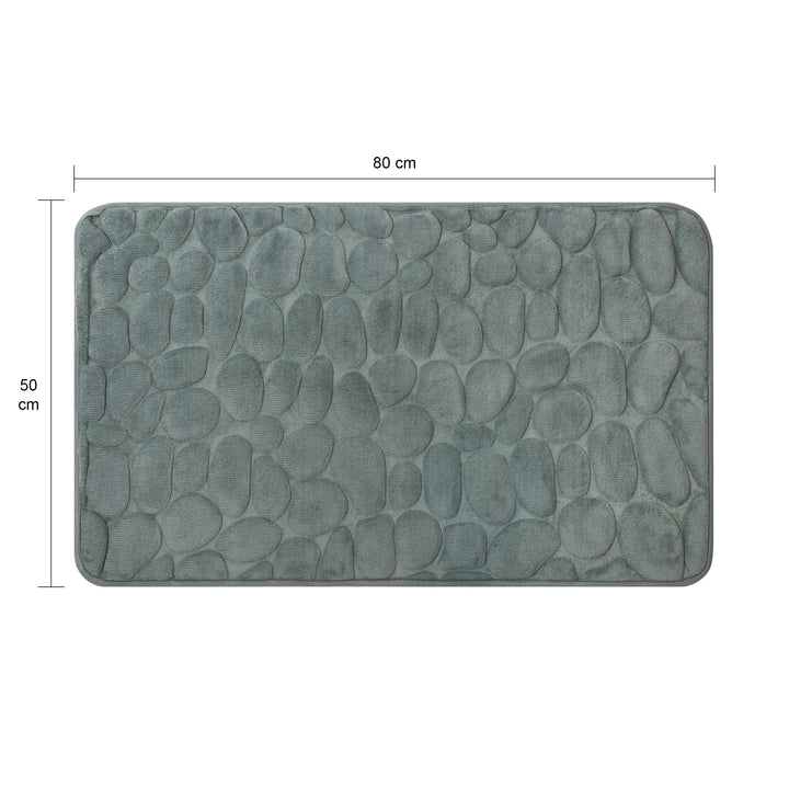 QUVIO Badmat met stenen patroon - 50 x 80 cm - Grijs (2)