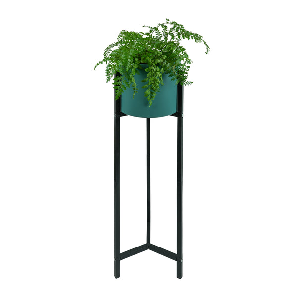 QUVIO Bloempot op metalen driepoot - Blauw