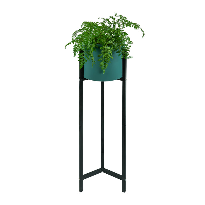 QUVIO Bloempot op metalen driepoot - Blauw