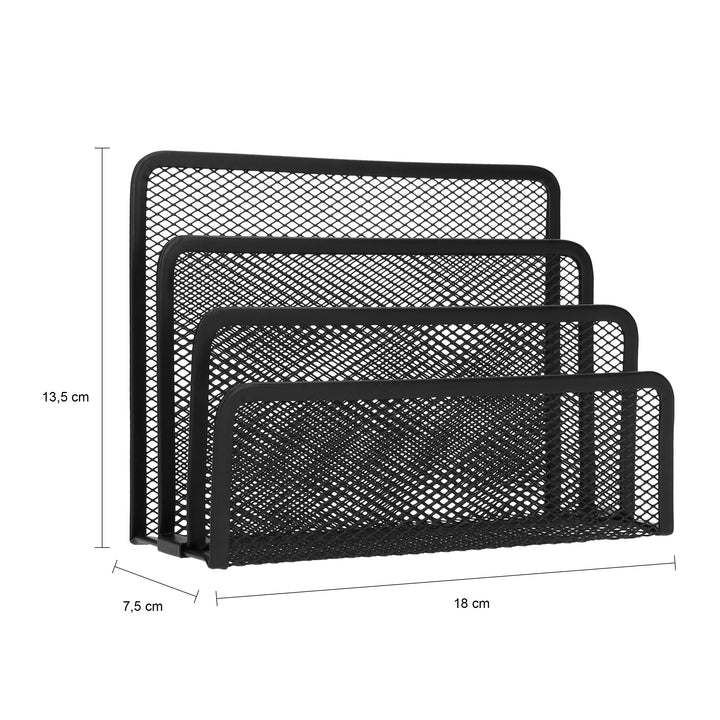 QUVIO Bureau organizer mesh - Metaal - Zwart (1)