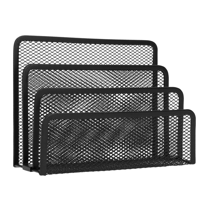 QUVIO Bureau organizer mesh - Metaal - Zwart