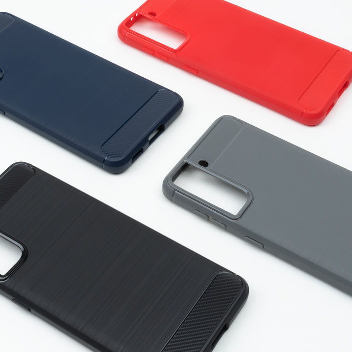 BMAX Carbon soft case hoesje voor Samsung Galaxy S21 Plus - Rood (3)