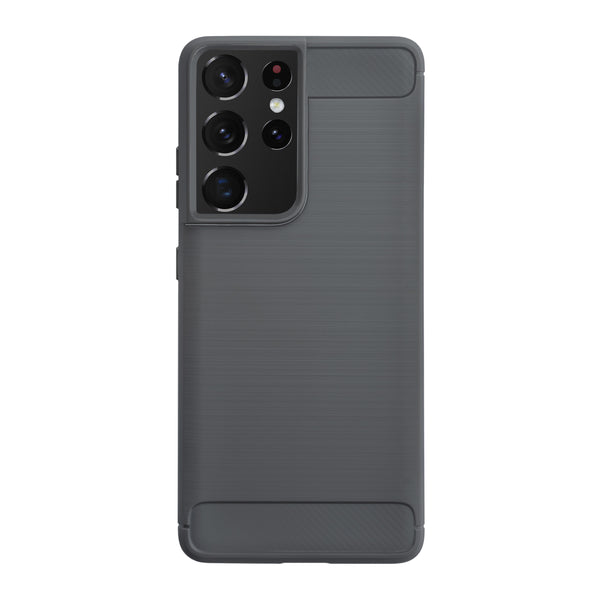 BMAX Carbon soft case hoesje voor Samsung Galaxy S21 Ultra - Grijs