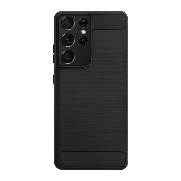 BMAX Carbon soft case hoesje voor Samsung Galaxy S21 Ultra - Zwart