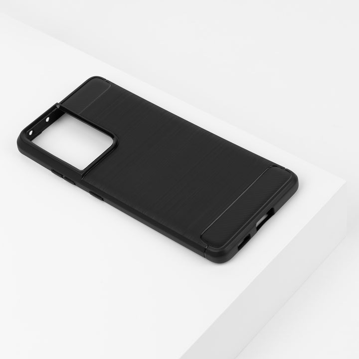 BMAX Carbon soft case hoesje voor Samsung Galaxy S21 Ultra - Zwart (1)