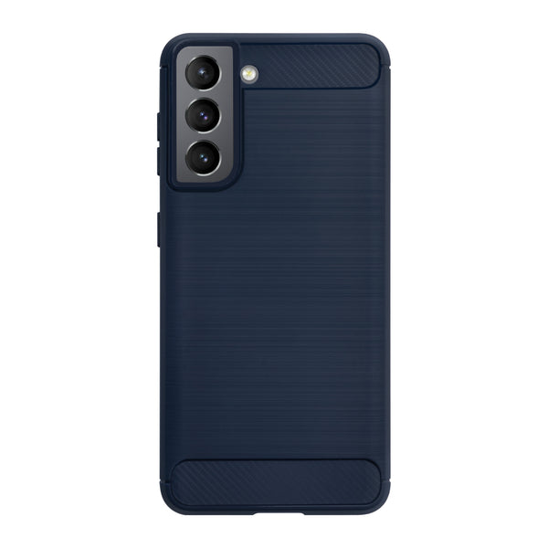 BMAX Carbon soft case hoesje voor Samsung Galaxy S21 - Blue/Blauw