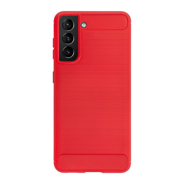 BMAX Carbon soft case hoesje voor Samsung Galaxy S21 Plus - Rood