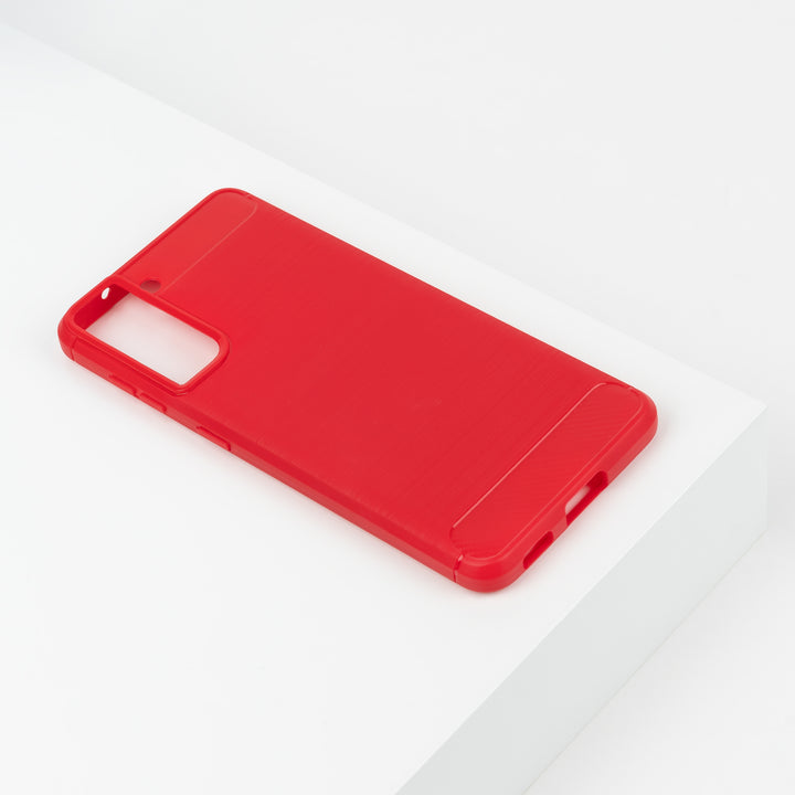 BMAX Carbon soft case hoesje voor Samsung Galaxy S21 Plus - Rood (1)