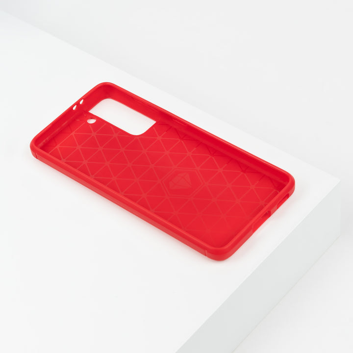 BMAX Carbon soft case hoesje voor Samsung Galaxy S21 Plus - Rood (2)
