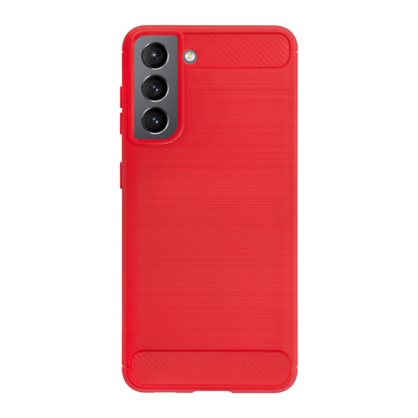 BMAX Carbon soft case hoesje voor Samsung Galaxy S21 - Rood
