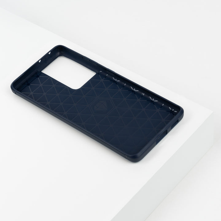 BMAX Carbon soft case hoesje voor Samsung Galaxy S21 Ultra - Blauw (2)