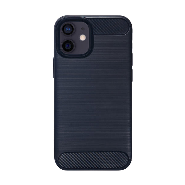BMAX Carbon soft case hoesje voor iPhone 12 Mini - Blue/Blauw