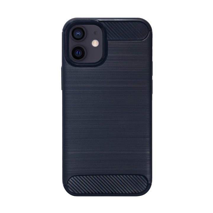 BMAX Carbon soft case hoesje voor iPhone 12 Mini - Blue/Blauw