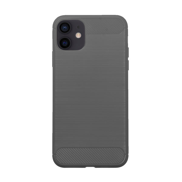 BMAX Carbon soft case hoesje voor iPhone 12 Mini - Grey/Grijs