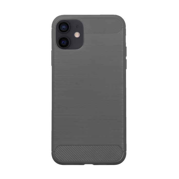 BMAX Carbon soft case hoesje voor iPhone 12 Mini - Grey/Grijs