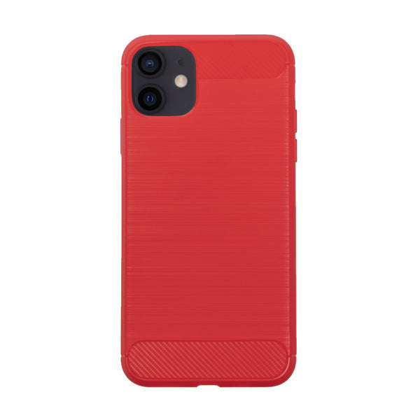 BMAX Carbon soft case hoesje voor iPhone 12 Mini - Red/Rood