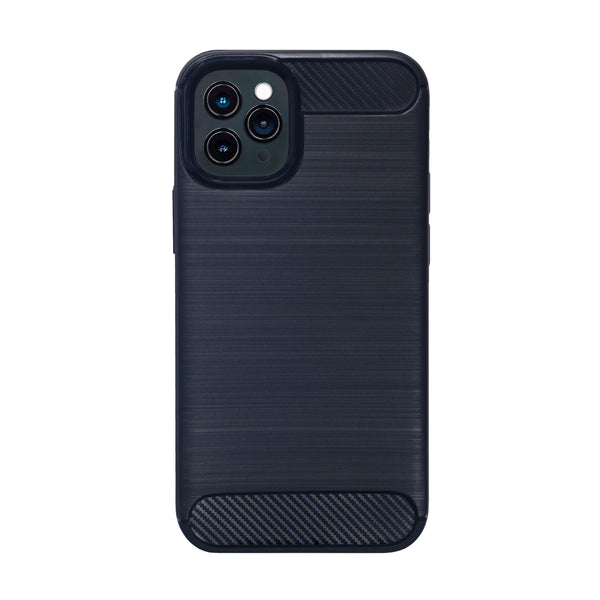 BMAX Carbon soft case hoesje voor iPhone 12 Pro Max - Blue/Blauw