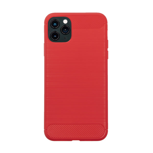 BMAX Carbon soft case hoesje voor iPhone 12 Pro Max - Red/Rood