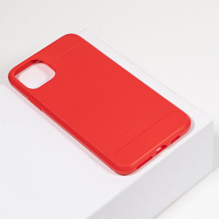 BMAX Carbon soft case hoesje voor iPhone 12 Pro Max - Red/Rood (2)