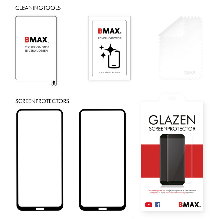 2-pack BMAX Nokia X10 Screenprotector - Gehard glas - Full Cover (2)