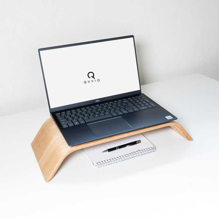 QUVIO Computer monitor standaard hout - licht bruin (6)