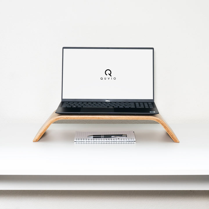 QUVIO Computer monitor standaard hout - licht bruin (5)