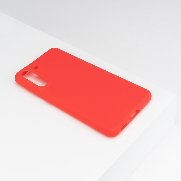BMAX Essential matte case Samsung Galaxy S21 Plus Hoesje - Red/Rood (1)