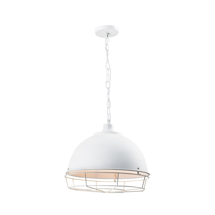 QUVIO Hanglamp rond met metal frame wit - QUV5131L-WHITE