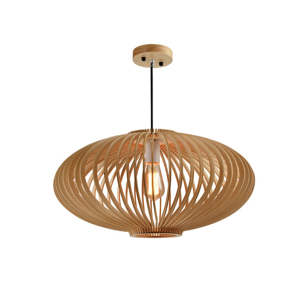 QUVIO Hanglamp hout rond 58cm - QUV5045L-WOOD