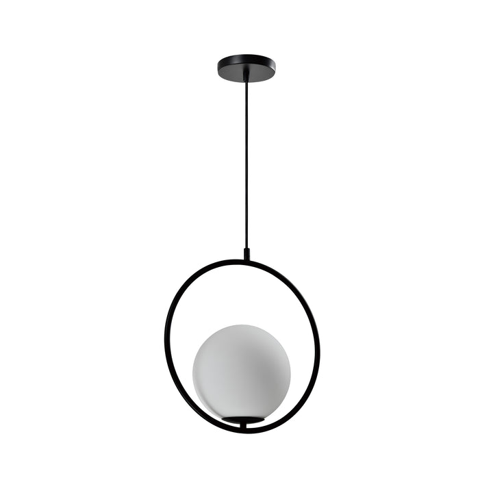 QUVIO Hanglamp glas rond zwart - QUV5122L-BLACK (1)