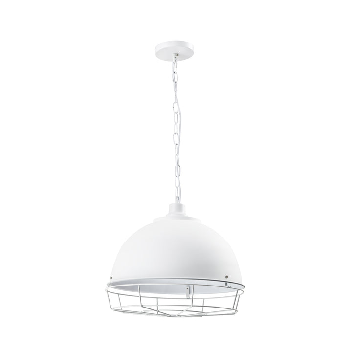 QUVIO Hanglamp rond met metal frame wit - QUV5131L-WHITE (1)